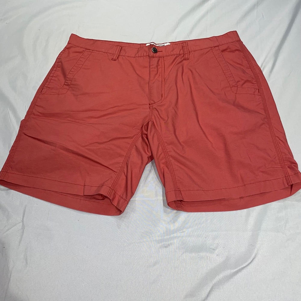 Mountain Khakis Mens Slim Fit Shorts‎ Salmon Red Organic Cotton Stretch 38x8